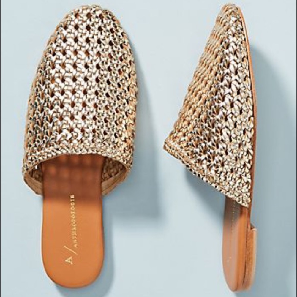 Anthropologie Well Woven Slides